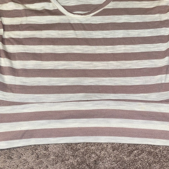 Charlotte Russe Women’s Striped Scoop Back Top Size Medium Short Sleeve Shirt - Picture 9 of 10